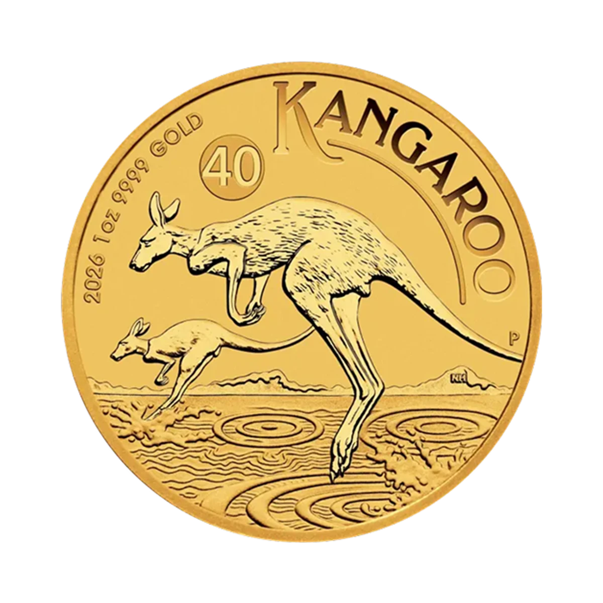 One troy ounce Gold Australian Kangaroo coin