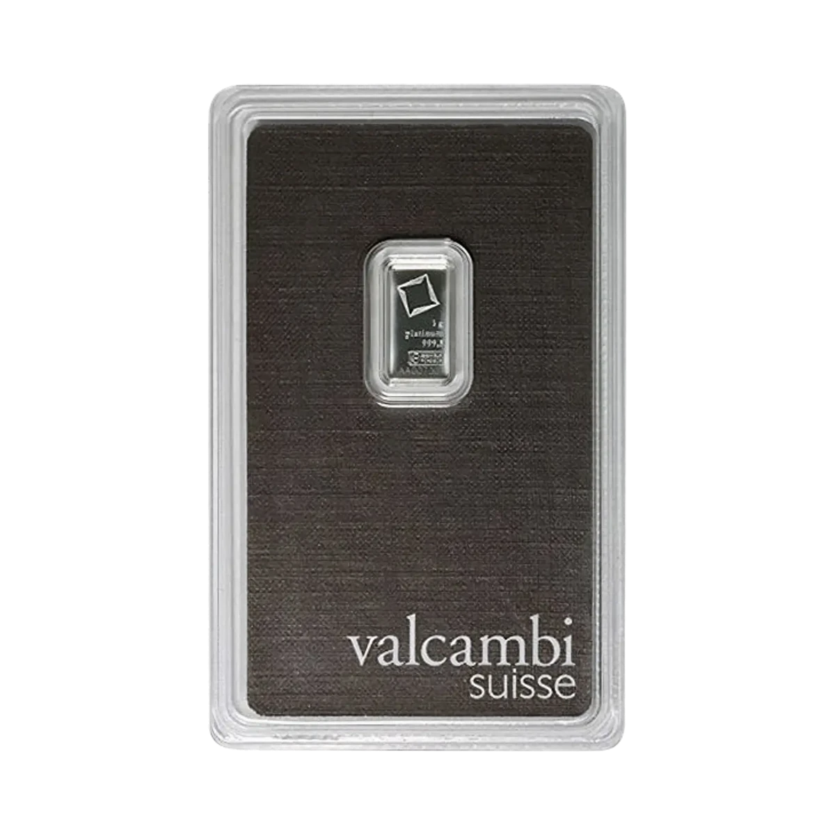 One gram platinum bar sealed in its assay card