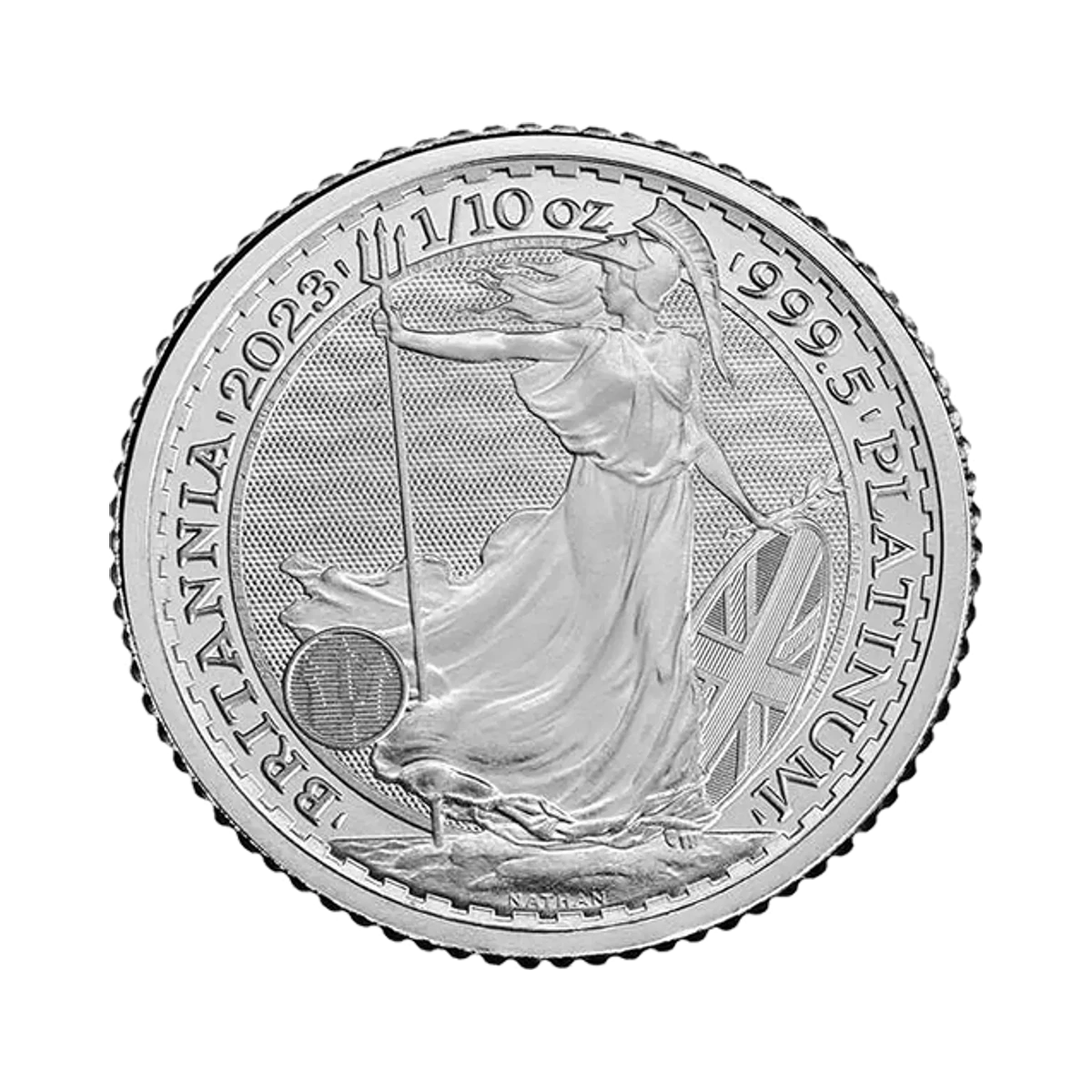 Tenth troy ounce Platinum Britannia coin