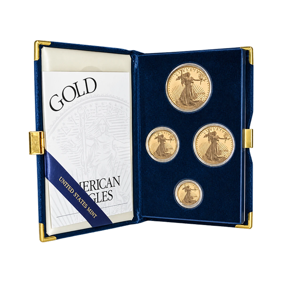Four-coin Proof Gold American Eagle set totalling 1.85 troy ounces