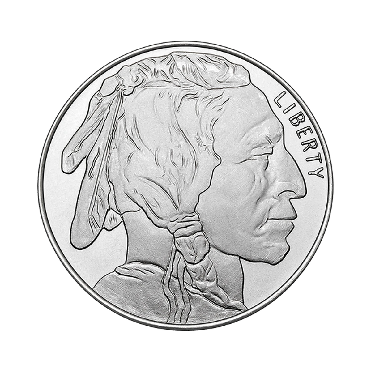 One troy ounce silver round with the Buffalo design